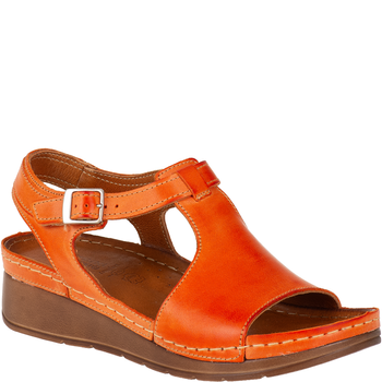 Pomarańczowe sandały damskie skórzane Syrena SST 924