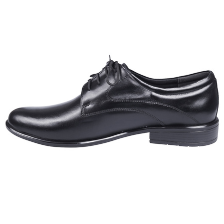 Półbuty męskie pantofle wizytowe skórzane marki Syrena SE 911 czarne