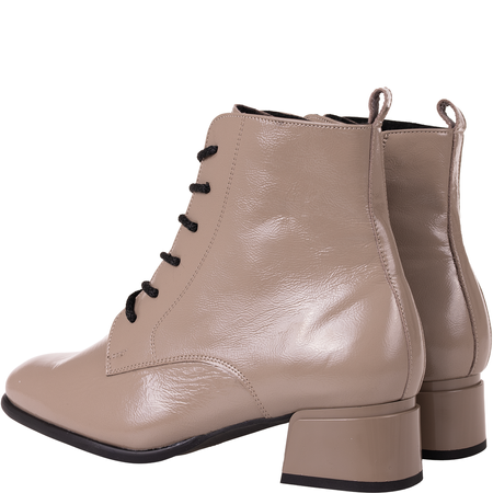 Botki damskie skórzane Syrena SPU B-287 naplak beż lakierowane