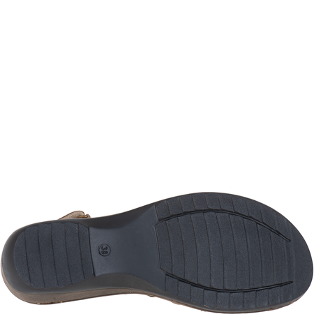 Sandały skórzane na koturnie - Syrena SH 150 beżowe