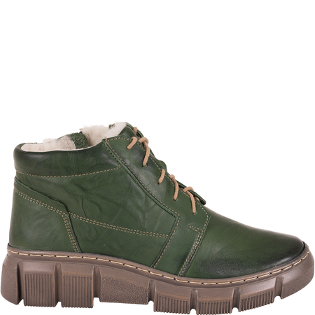 Botki damskie Syrena SST 4093 zielone - skóra naturalna