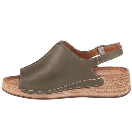 Skórzane sandały damskie marki Syrena SST 987 oliwka