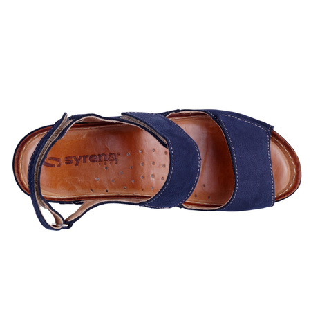 Sandały damskie skórzane SYRENA SBB 221168 GRANATOWE MARINE CODEX