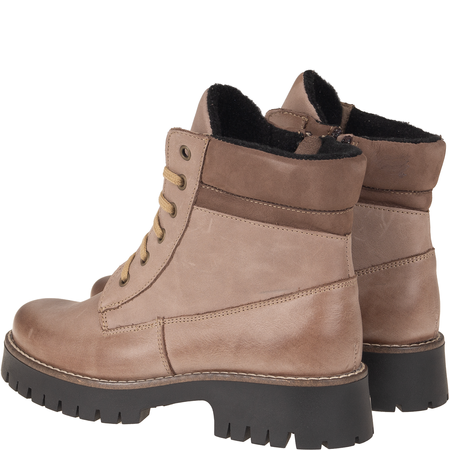 Botki damskie Syrena SST 4103 cappuccino - skóra naturalna