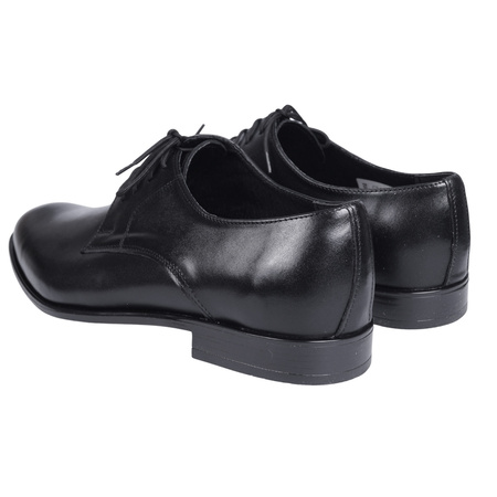 Półbuty męskie pantofle wizytowe skórzane marki Syrena SE 934 czarne