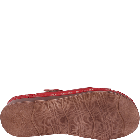 Czerwone klapki damskie skórzane marki Syrena SST 923