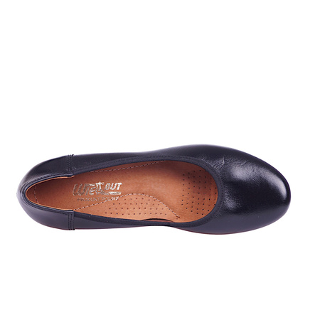 Klasyczne czółenka damskie skórzane marki Wielbut 027 czarne