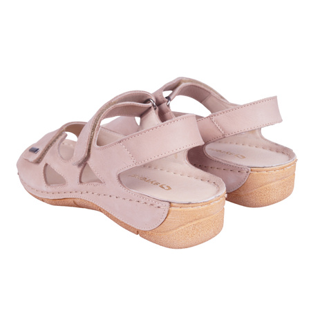 Sandały damskie skórzane SYRENA SWB 22550 jasny beż