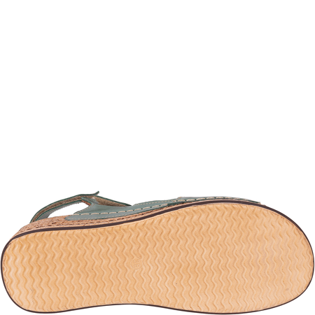 Sandały Syrena SST 995 zielone - skórzane, na rzepy