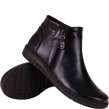 Botki damskie Syrena SE 0051 czarne - skóra naturalna