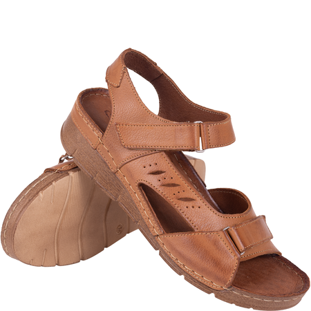 Sandały damskie skórzane marki Syrena SST 907 rude