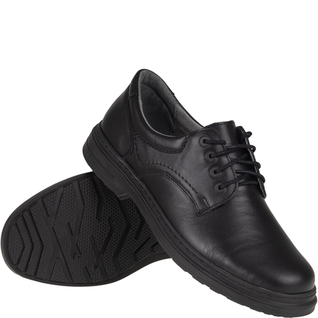 Czarne półbuty Syrena SH 815 - skóra naturalna, komfortowe