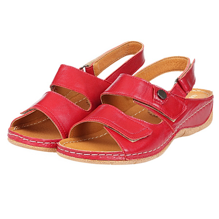 Sandały damskie skórzane SYRENA SWB 538+ czerwone