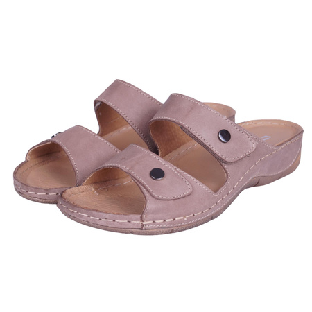 Klapki damskie skóra naturalna SYRENA S 22232 beż