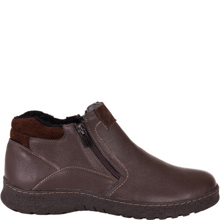 Trzewiki męskie skórzane Syrena SH 827 brąz, ocieplane