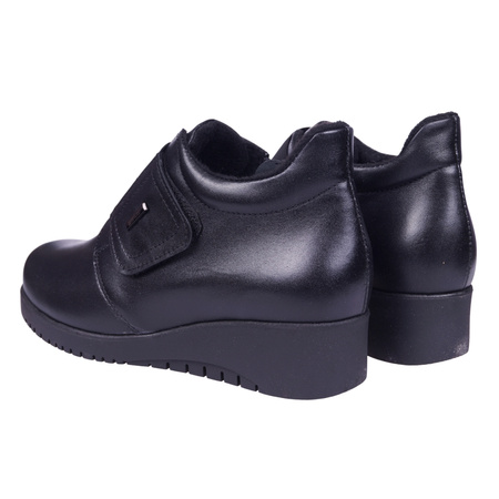 Botki damskie skórzane na rzep SYRENA SWB K- 271 czarne