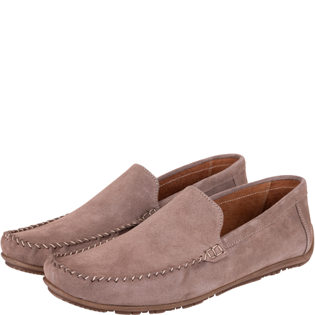 Beżowe mokasyny męskie Syrena SI 398-939 skóra, nubuk