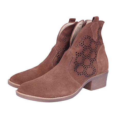 Kowbojki damskie zamszowe skóra naturalna Syrena SOP 612 rude