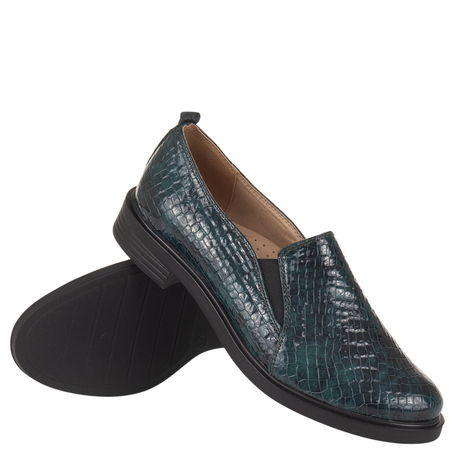 Półbuty damskie wsuwane skórzane Syrena SE 0061 zielone