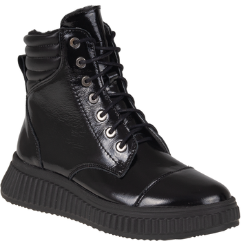 Skórzane lakierowane botki damskie Syrena SH 599 czarne