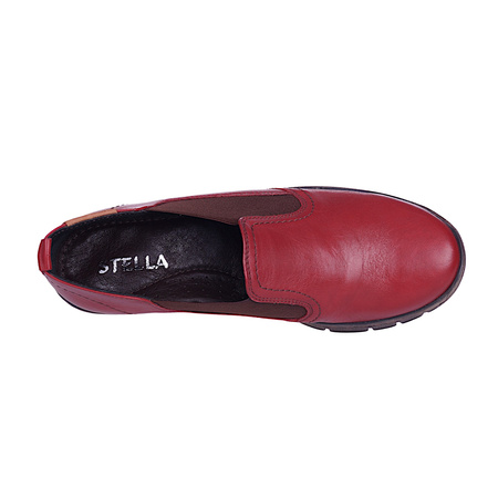 Półbuty damskie skórzane marki Stella 150 czerwone