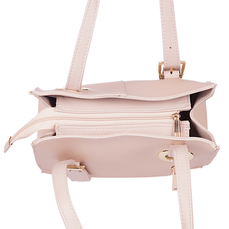 Beżowa torebka damska ze skóry ekologicznej - elegancka i praktyczna SYRENA 1749