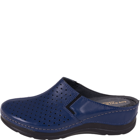 Granatowe klapki Syrena SWB 562 skórzane tęgość G ½