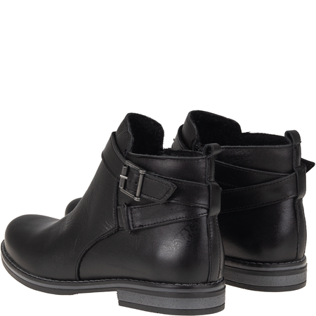 Botki damskie zimowe skórzane marki Syrena SST 4048 czarne