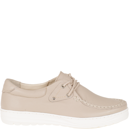 Syrena SH 363 ecru - skórzane półbuty damskie sznurowane