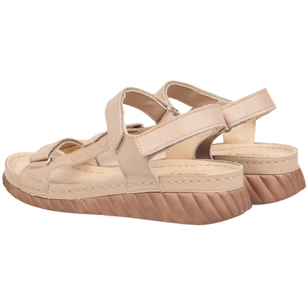 Sandały skórzane damskie marki Syrena SST 955 beżowe