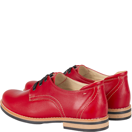 Półbuty skórzane Syrena SST 1753 czerwone - styl i komfort