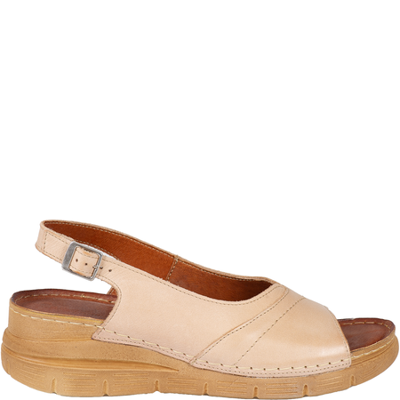 Sandały skórzane damskie marki Syrena SST 983 beżowe