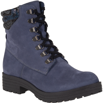 Botki damskie Syrena SST 4064 granatowe - skóra naturalna