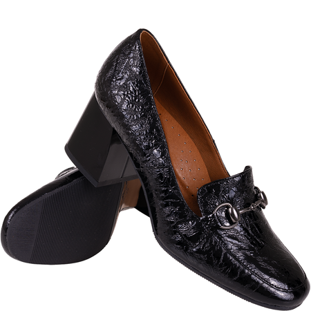 Czółenka damskie skórzane Syrena SGO 2070 carmen czarny