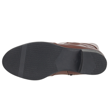 Brązowe botki damskie skórzane - Syrena SE 220M