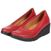 Półbuty ażurowe damskie skórzane Syrena SWB 026 czerwone