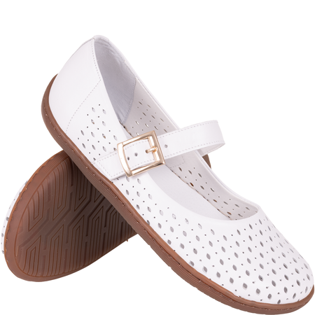 Syrena SGO B013 białe półbuty na lato - skóra naturalna