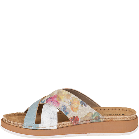 Inblu GS000052 białe klapki z motywem kwiatowym