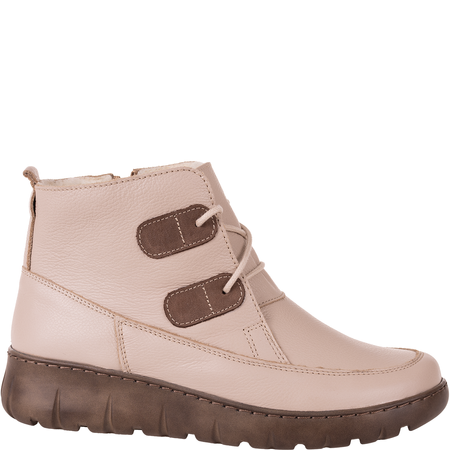 Botki damskie skórzane w kolorze jasnego beżu Syrena SH 795