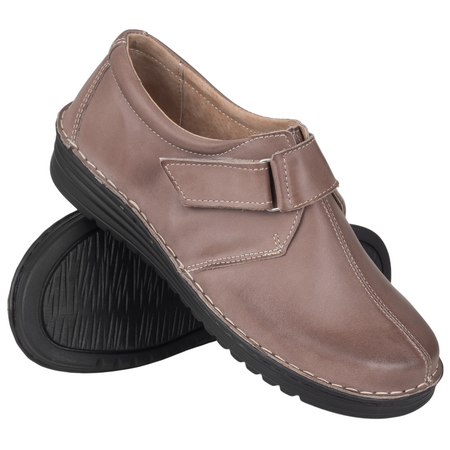 Półbuty damskie na rzepy SOT 069/M cappuccino marki Syrena