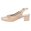 Skórzane sandały na koturnie Syrena SWB 556 beżowe