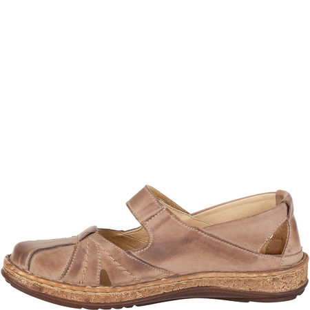 Przewiewne półbuty na rzepy Syrena SST 1705/A cappuccino