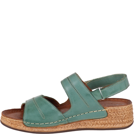 Sandały skórzane damskie marki Syrena SST 993 zielone
