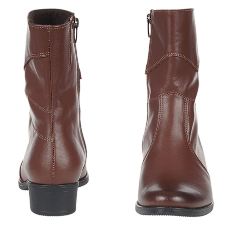 Brązowe botki damskie skórzane - Syrena SE 220M