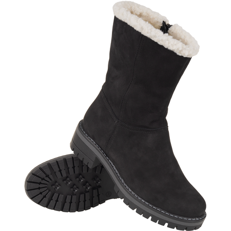 Zimowe botki ocieplane Syrena SST 4075 czarne, nubuk