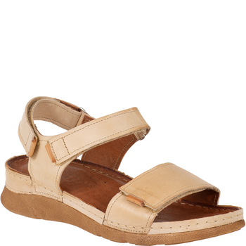 Sandały skórzane damskie marki Syrena SST 990 beżowe