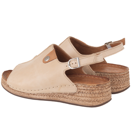 Skórzane sandały damskie marki Syrena SST 987 beżowe