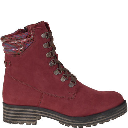 Botki damskie Syrena SST 4064 bordo - skóra naturalna