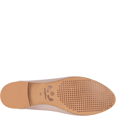 Ażurowe skórzane baleriny marki Syrena SGO 1659 perła