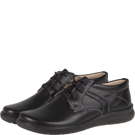 Czarne półbuty skórzane Syrena SR 819 - elegancja i wygoda